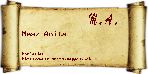 Mesz Anita névjegykártya